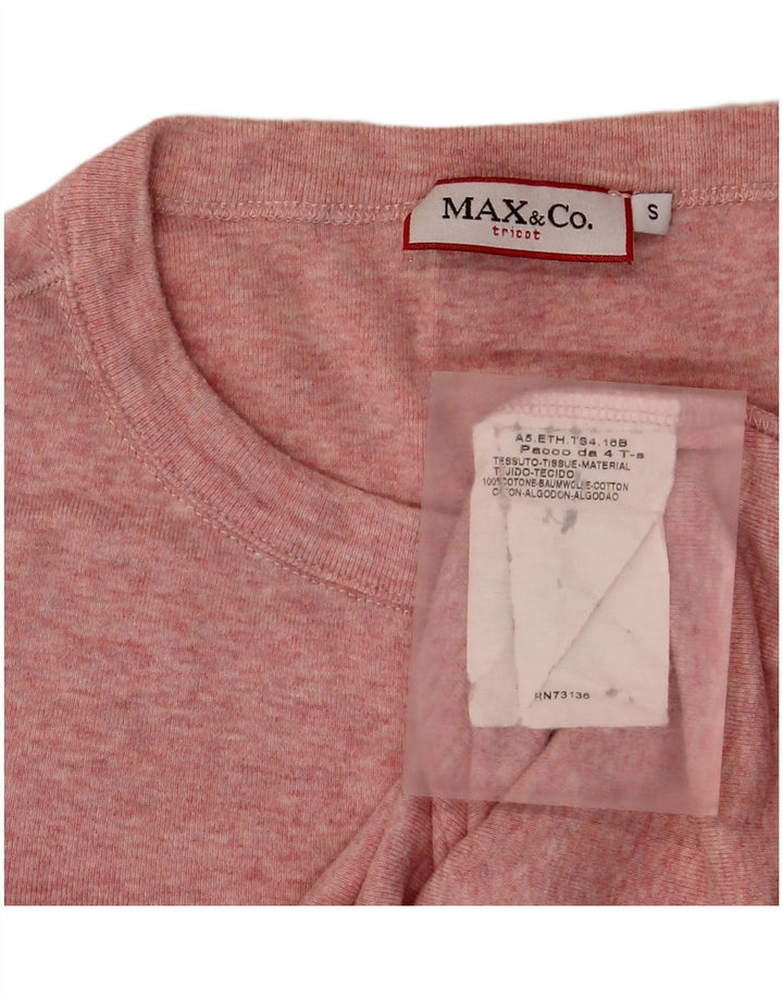 Max & Co. Top da donna a maniche lunghe UK 10 piccolo cotone rosa