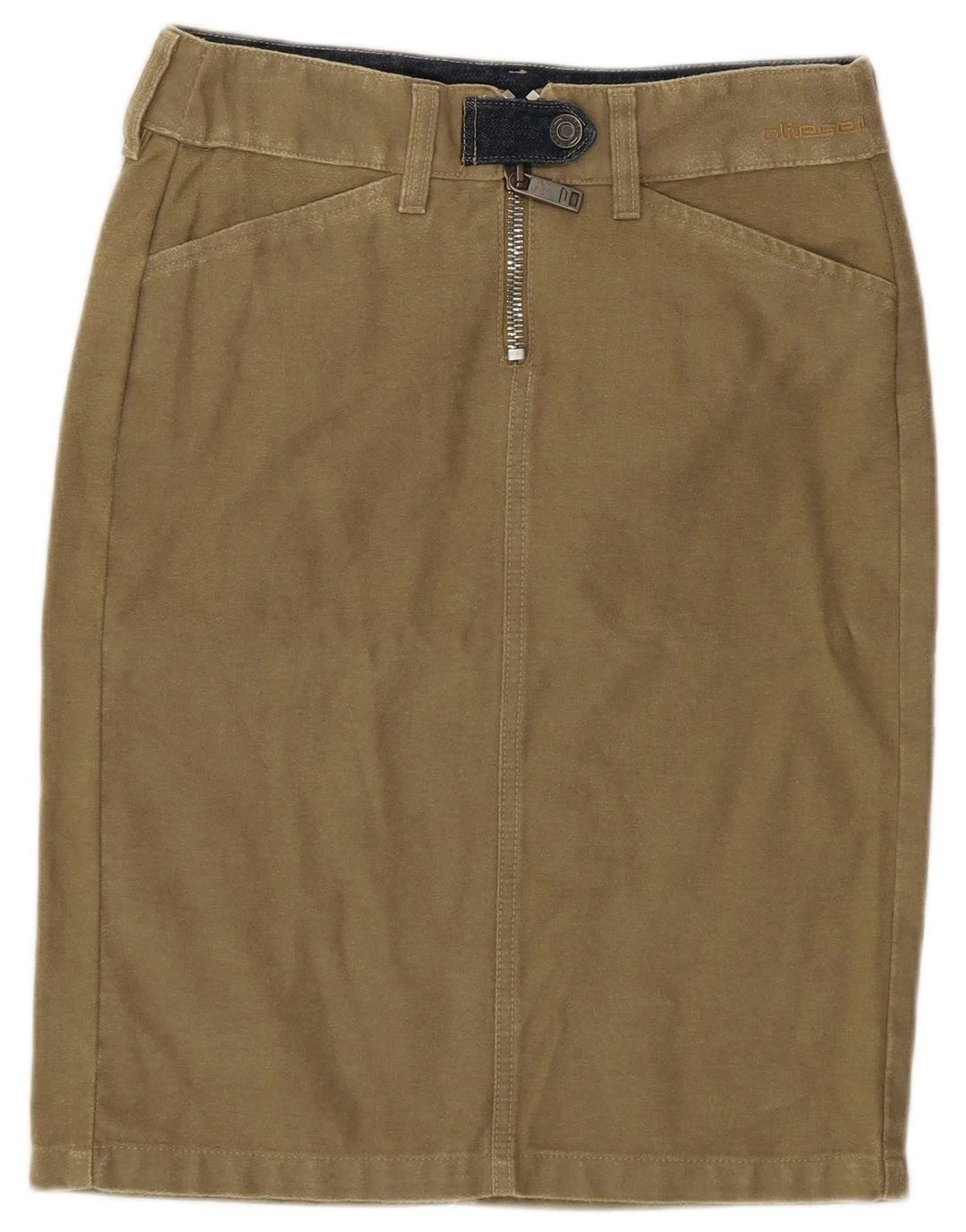 Gonna tubino da donna Diesel W26 piccola in cotone kaki