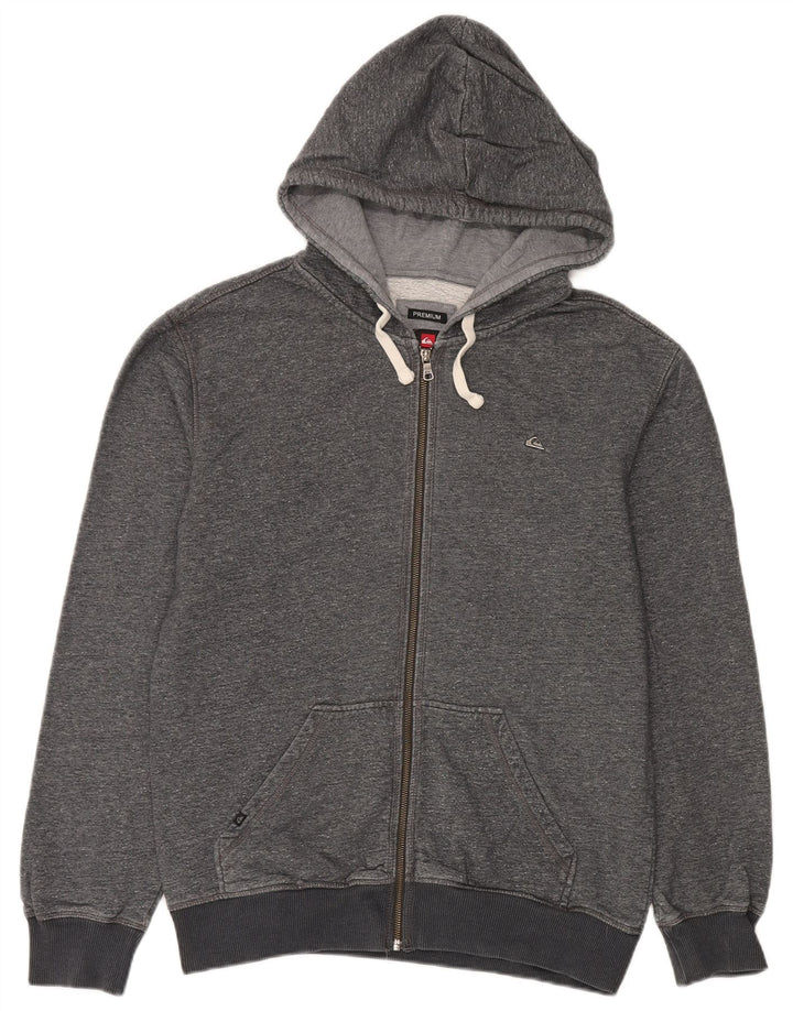 Maglione con cappuccio e zip premium da uomo Quiksilver in cotone grigio medio