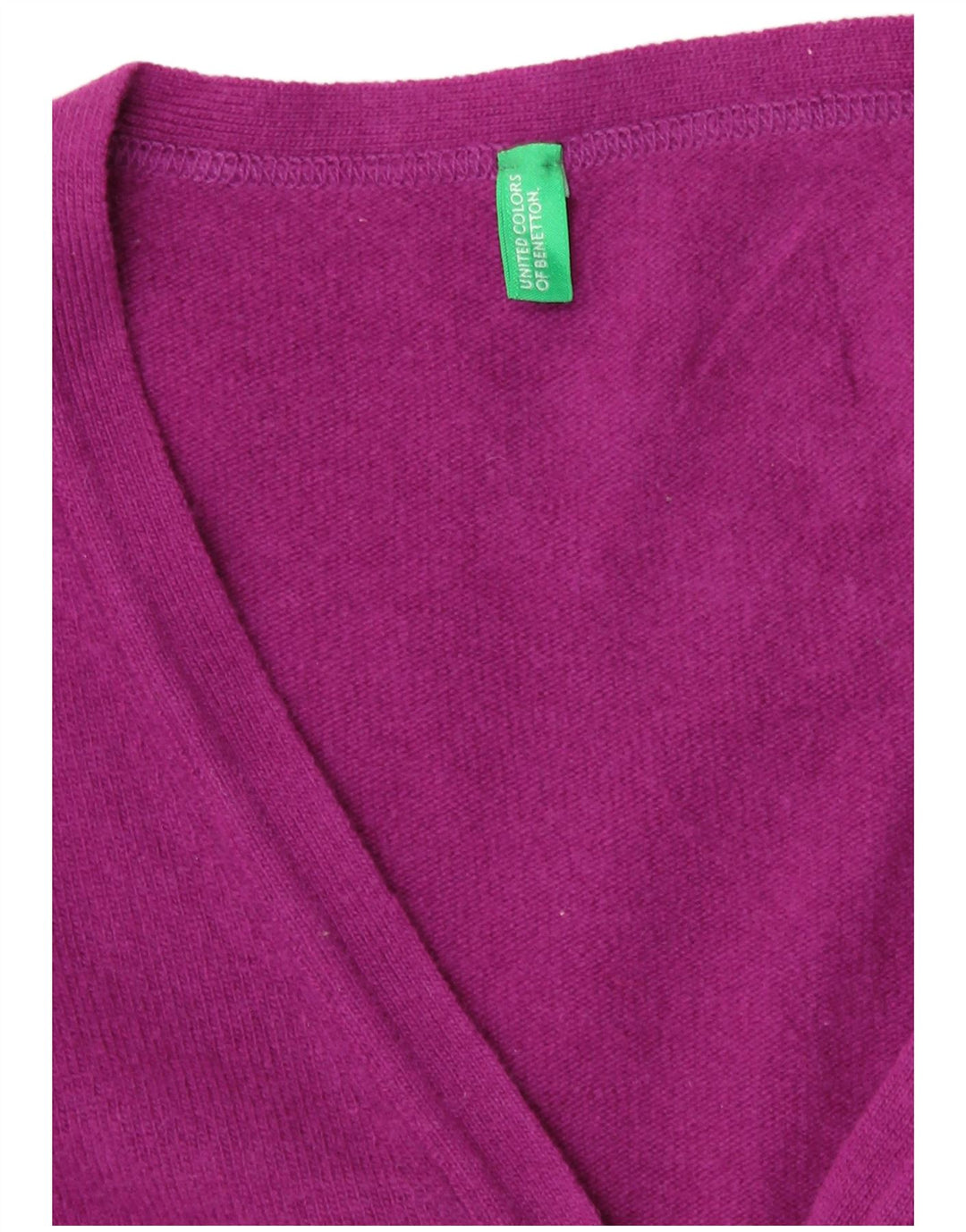 Maglione cardigan da donna Benetton UK 8 piccolo lana viola
