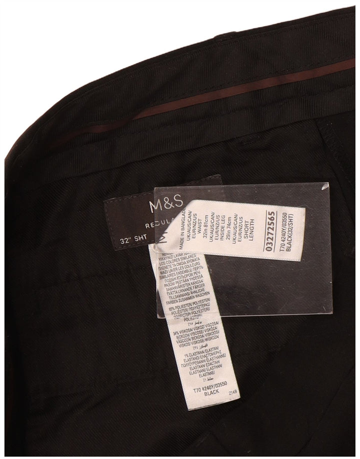 Pantaloni chino dritti vestibilità regolare da uomo Marks & Spencer W32 L29 neri