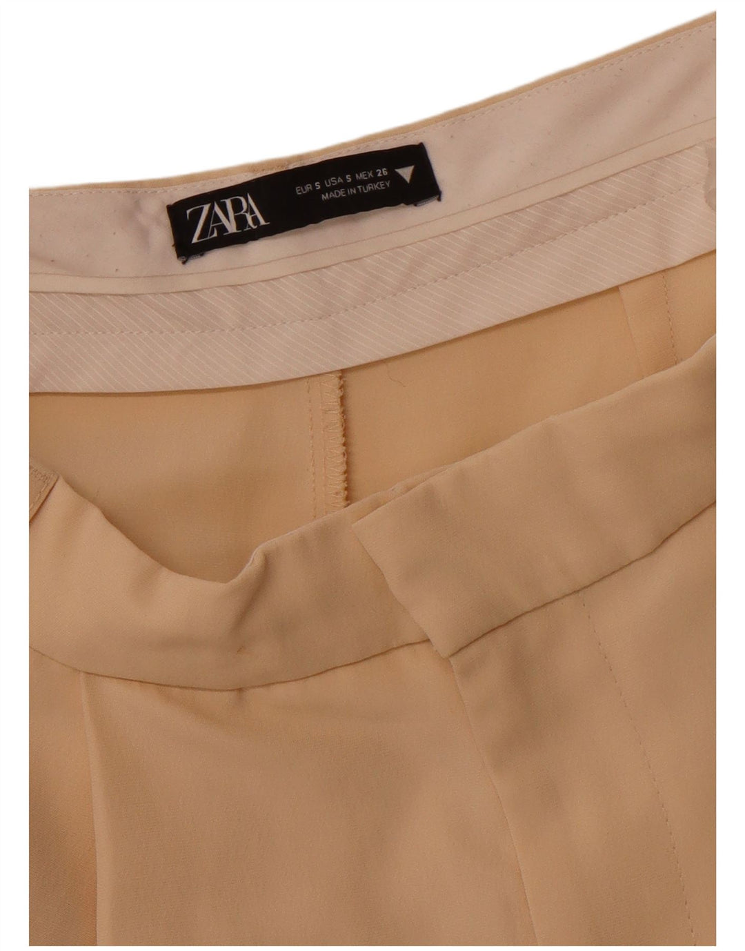 Pantaloni chino larghi con pegging da donna ZARA piccoli W26 L29 Beige