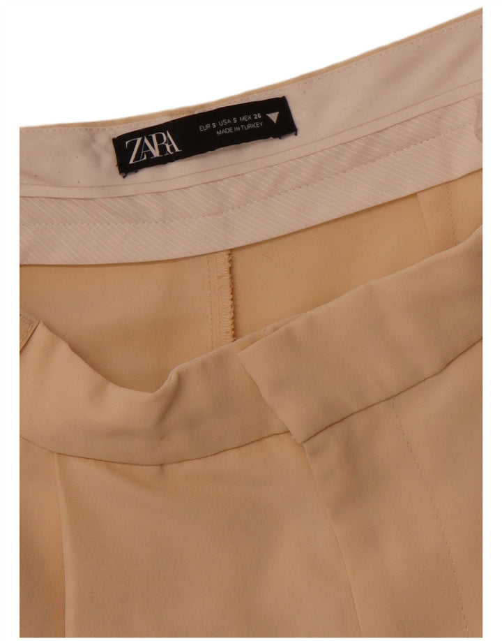 Pantaloni chino larghi con pegging da donna ZARA piccoli W26 L29 Beige