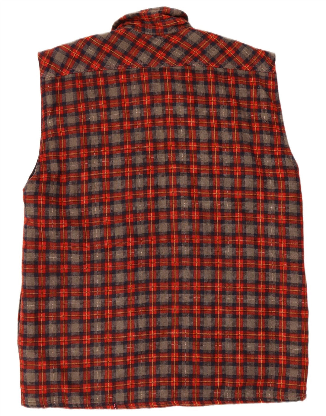Camicia vintage da uomo senza maniche in flanella a quadri rossi grandi