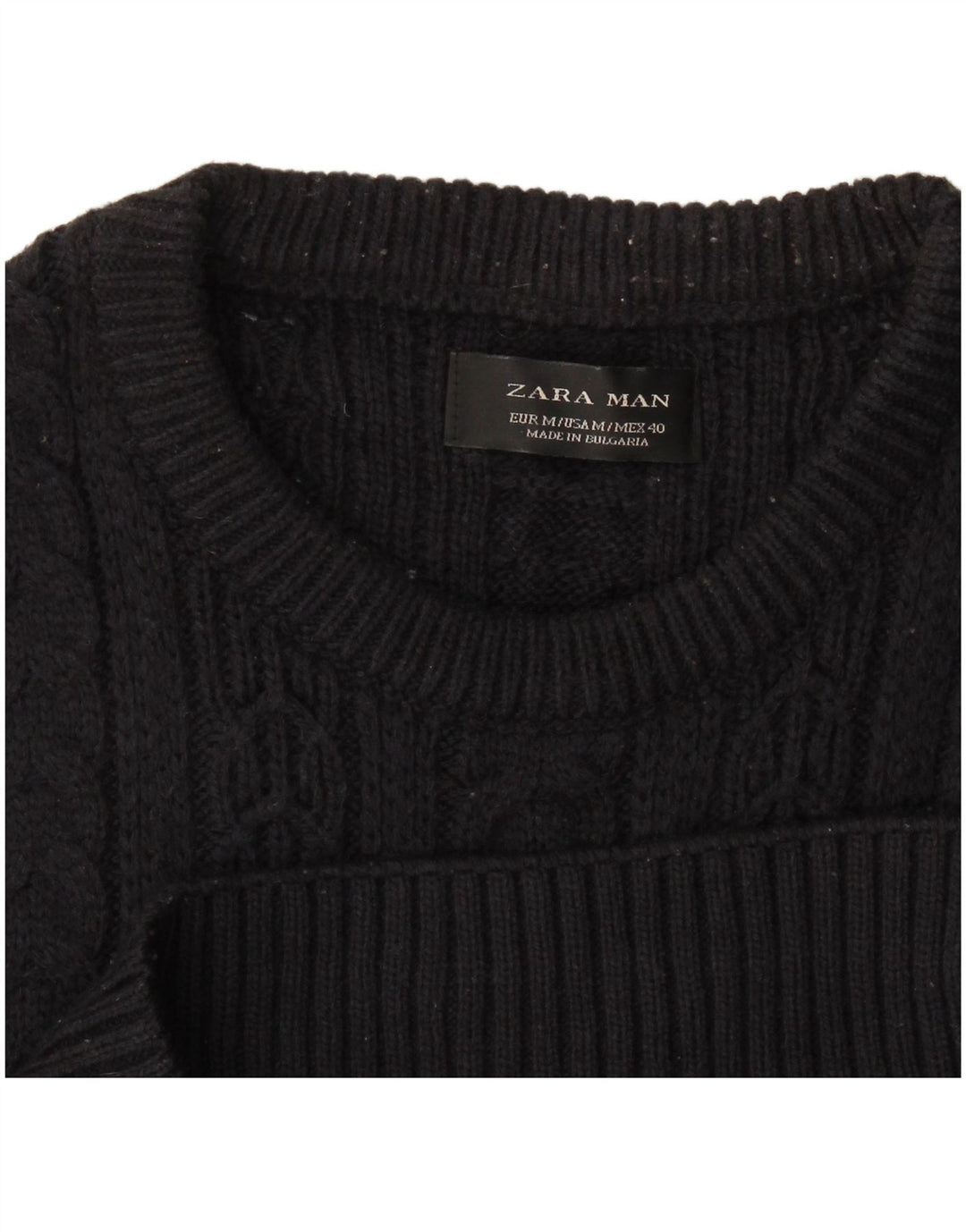 Maglione maglione girocollo da uomo Zara blu navy medio