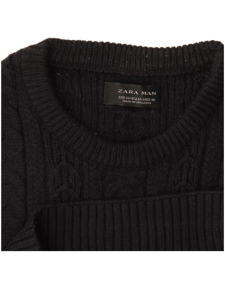 Maglione maglione girocollo da uomo Zara blu navy medio