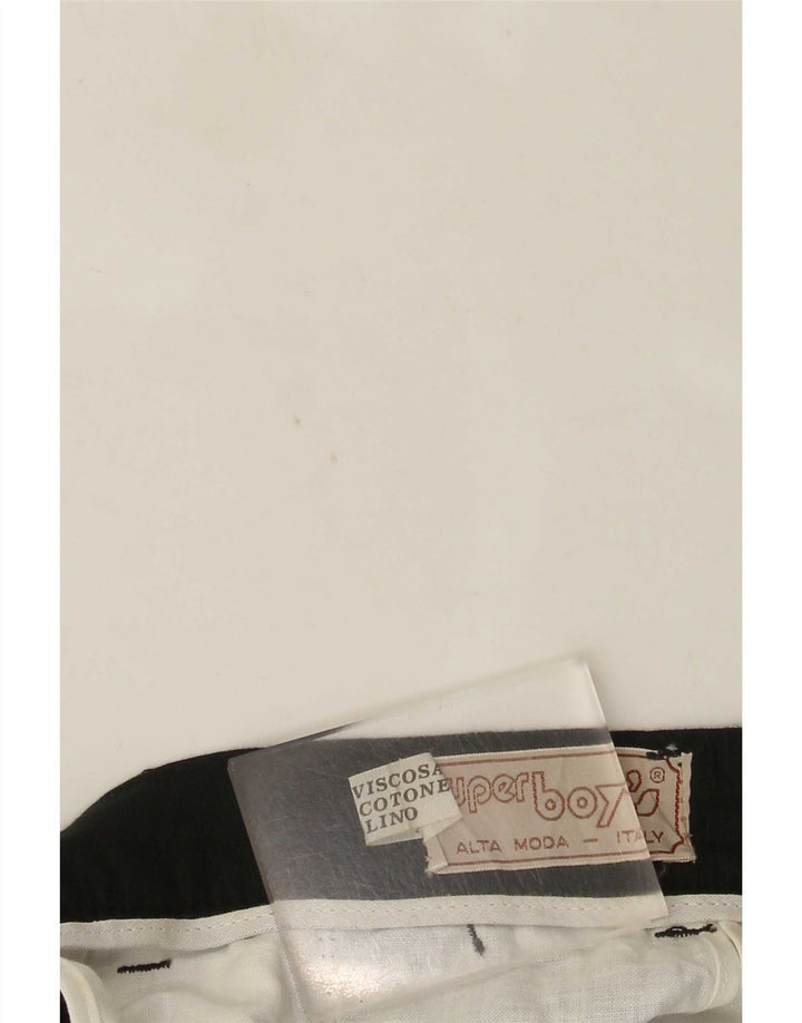 Pantaloni chino vintage da uomo con pegging W30 L36 viscosa nera