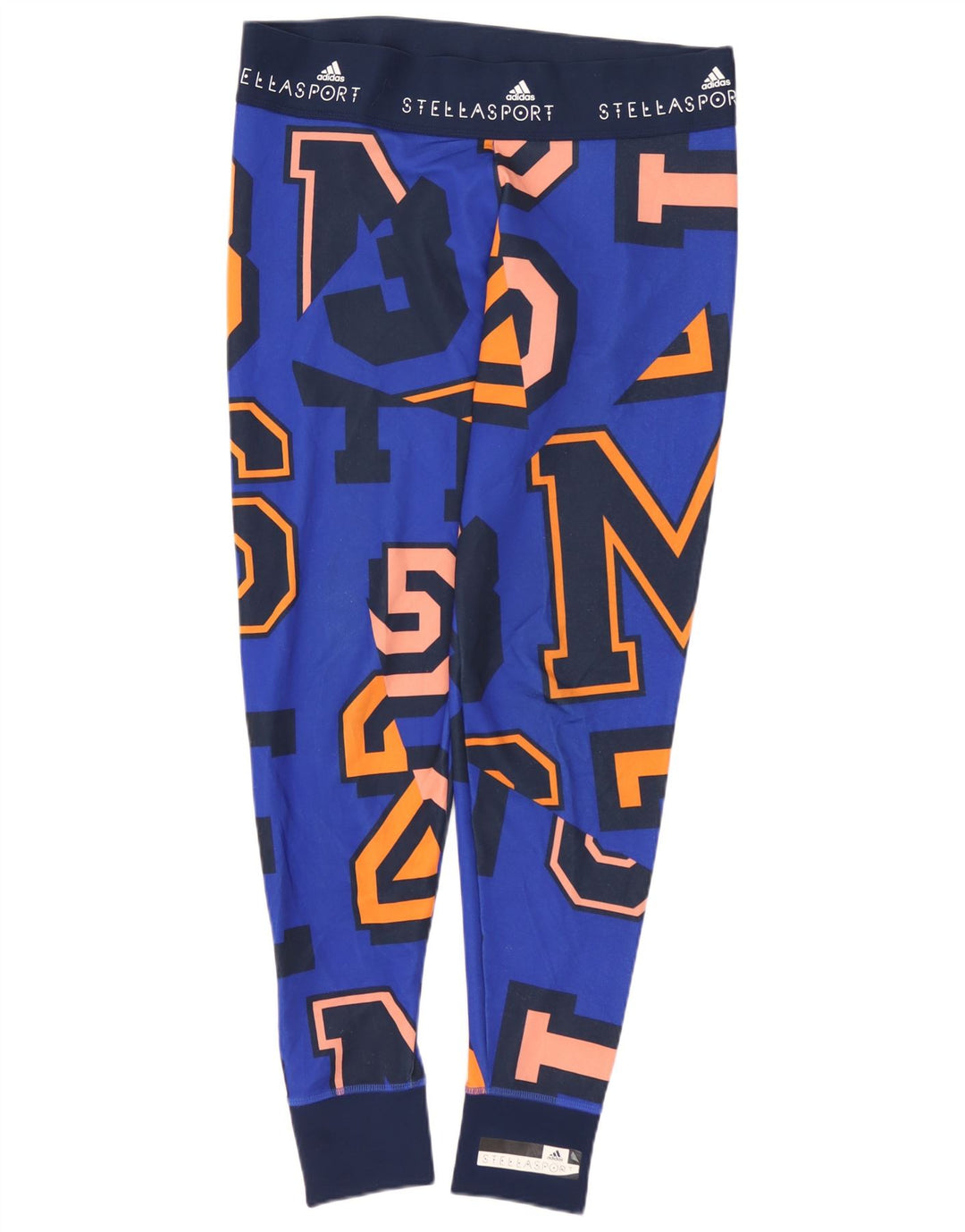 Leggings grafici ADIDAS da donna Climalite UK 14 Poliestere blu medio