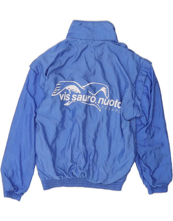 VINTAGE Womens Graphic Tracksuit Top Jacket UK 16 Large Blue Vintage Vintage and Second-Hand Vintage from Messina Hembry 