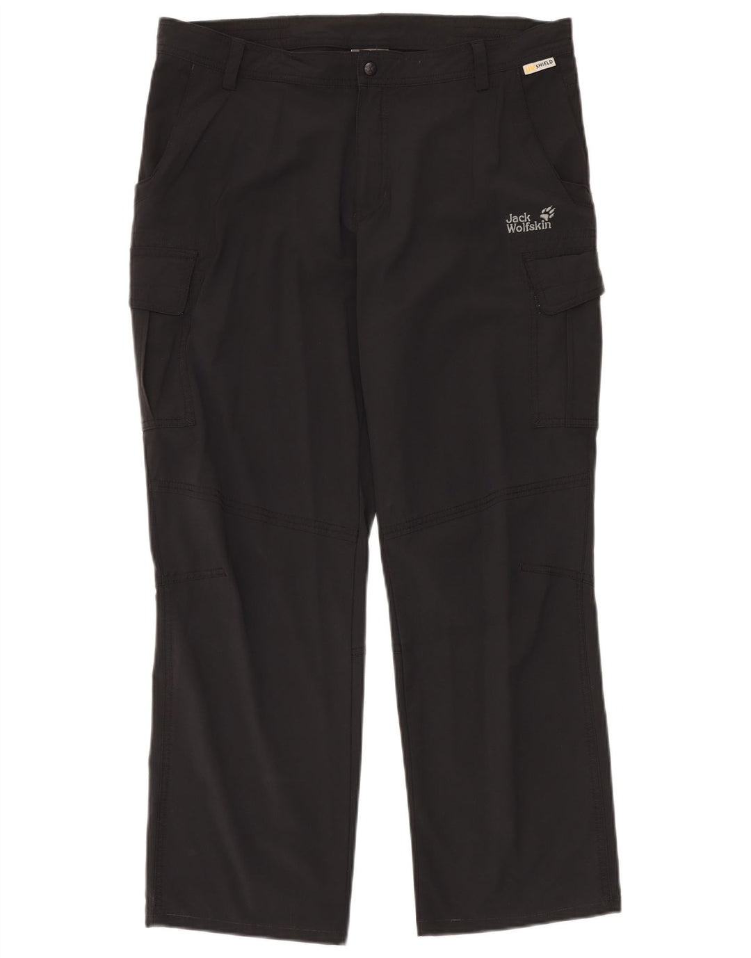 JACK WOLFSKIN Pantaloni cargo dritti da uomo UK 38 Medio W33 L28 Nero