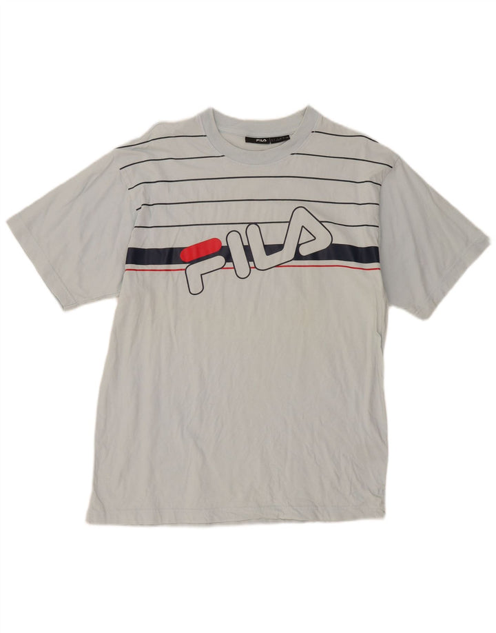 T-shirt grafica da uomo Fila Top in cotone a righe grigie grandi