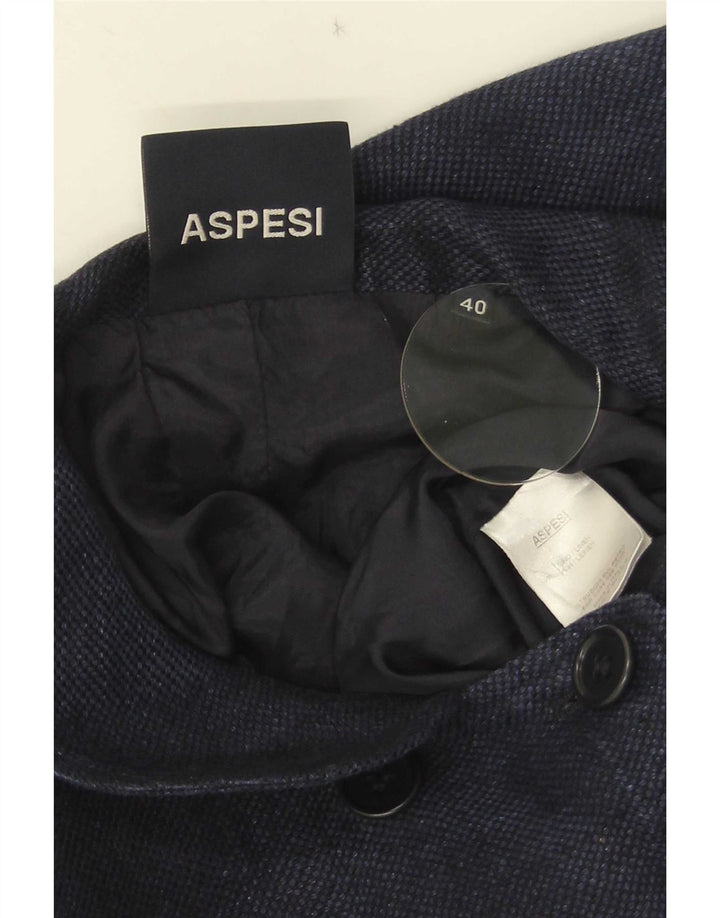 Caban Donna Manica 3/4 Aspesi IT 40 Piccolo Lino Blu