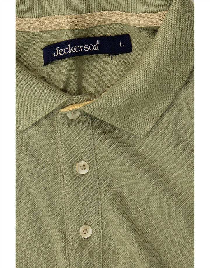JECKERSON Mens Polo Shirt Large Green Cotton Vintage Jeckerson and Second-Hand Jeckerson from Messina Hembry 