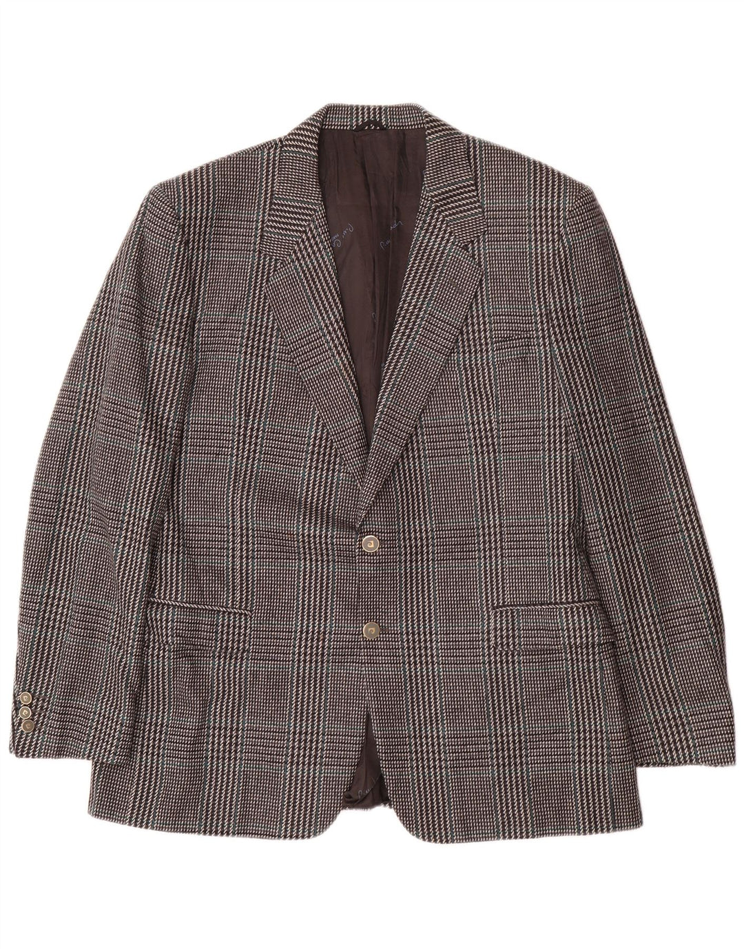 Giacca blazer da uomo a 2 bottoni Pierre Cardin IT 54 2XL Classica in lana a quadri grigia