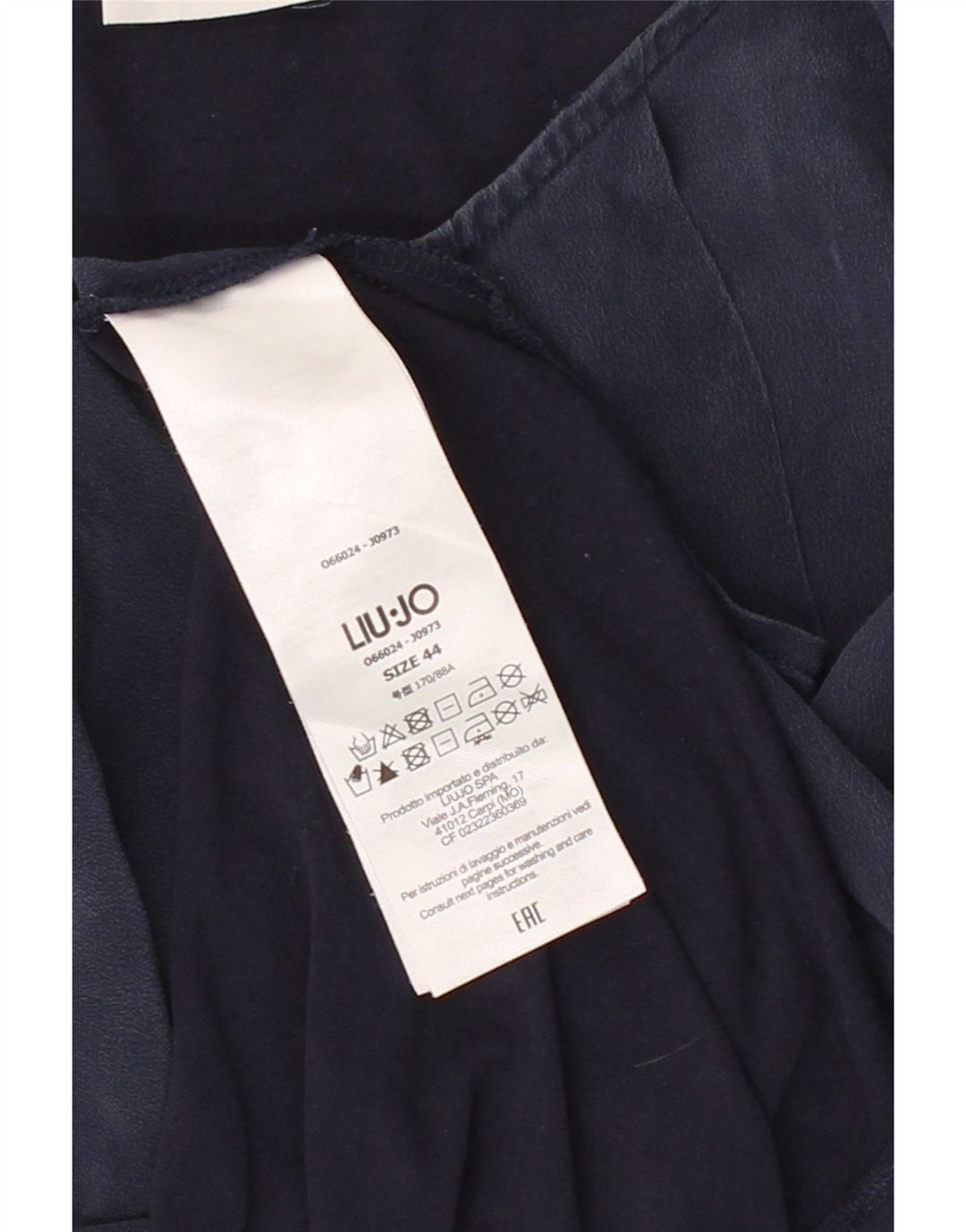 LIU JO Womens Long Sleeve Blouse Top IT 44 Medium Navy Blue Silk