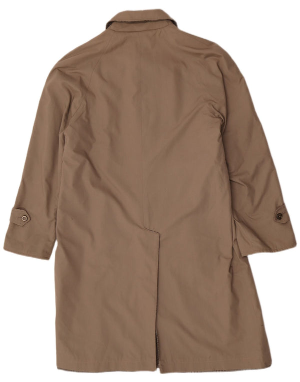 Soprabito reversibile da uomo vintage UK 40 grande poliestere a quadri beige