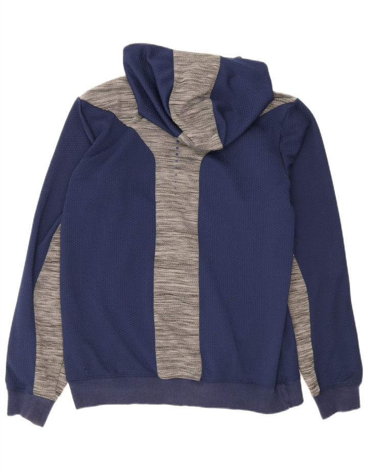 Maglione con cappuccio e zip da uomo Kappa grande in poliestere color block blu navy