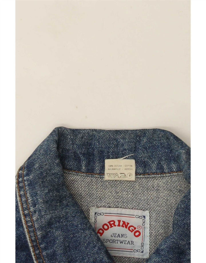 Giacca in denim corto da donna Doringo UK 10 piccolo cotone blu