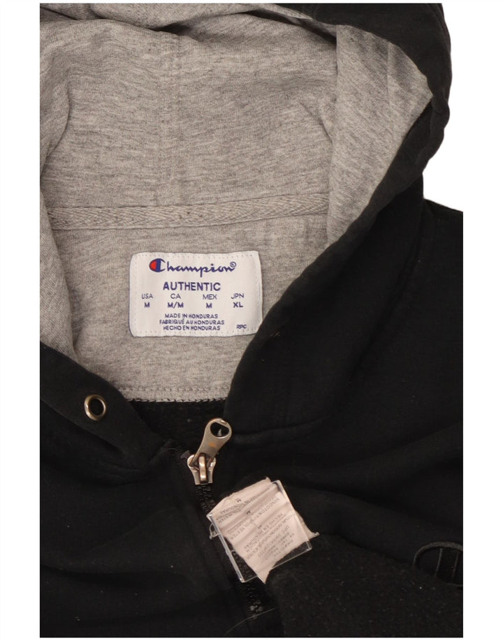 Maglione con cappuccio e zip da uomo Champion in cotone nero medio