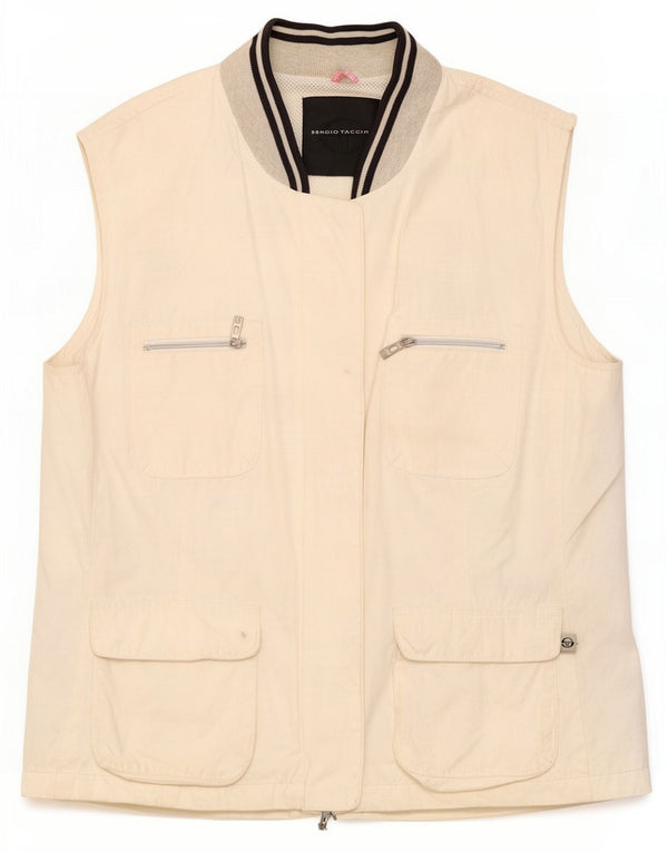 Sergio Tacchini Giacca utility da donna UK 48 Medio Bianco sporco Poliammide