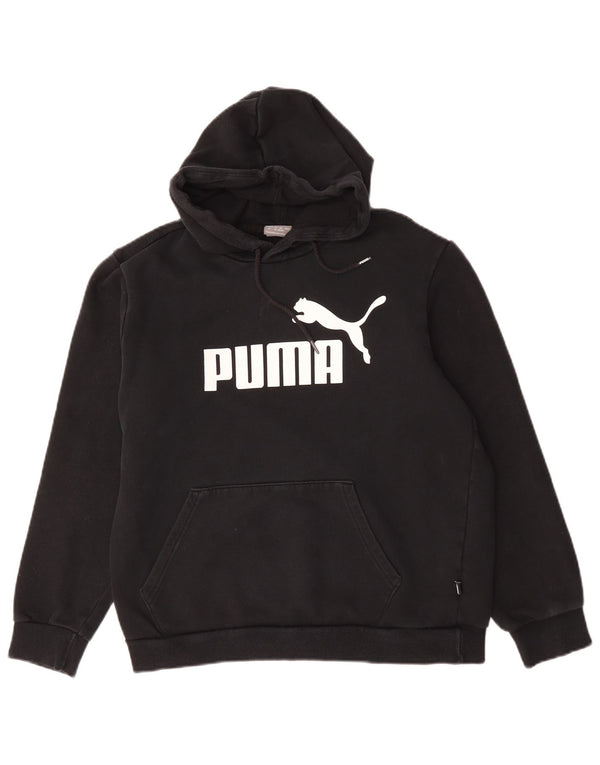 Felpa con cappuccio grafica da uomo Puma, cotone nero medio