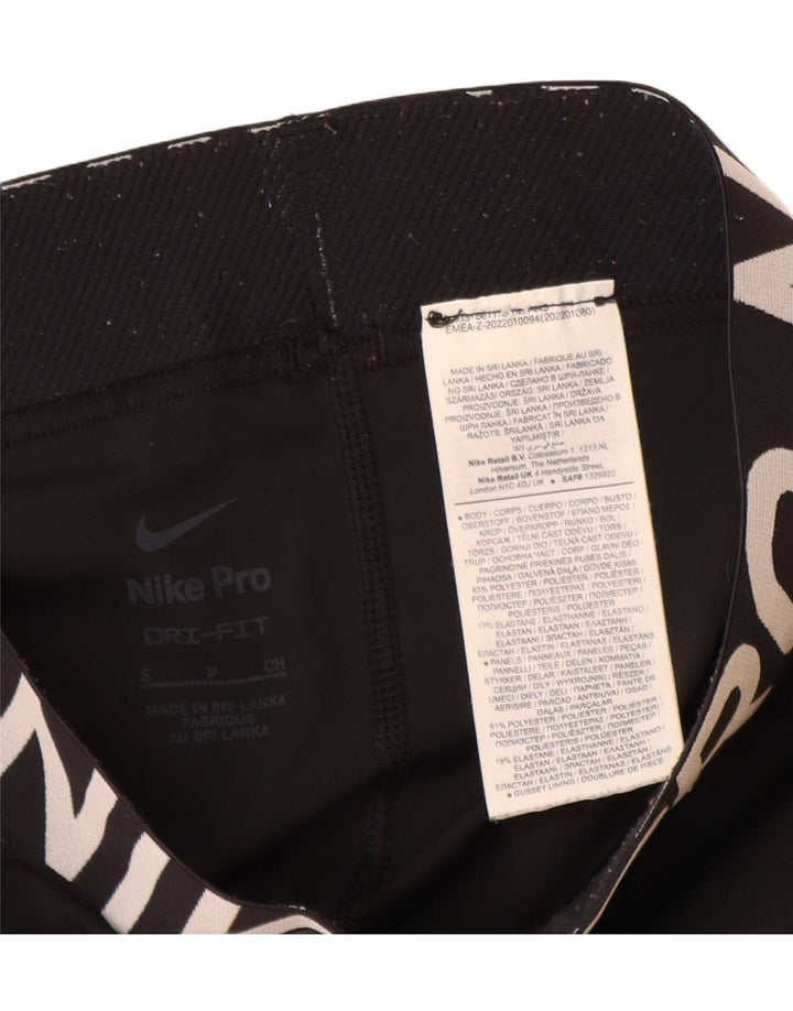 Leggings grafici da donna Nike UK 10 piccoli poliestere nero