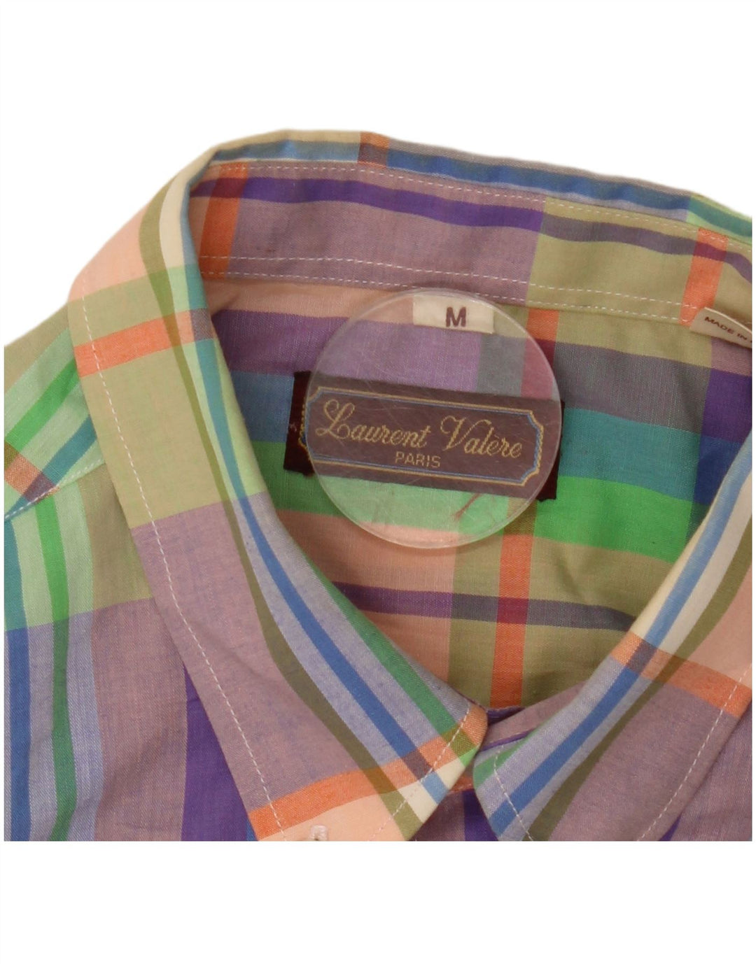 Camicia a quadri vintage da uomo in poliestere a quadri multicolore medio