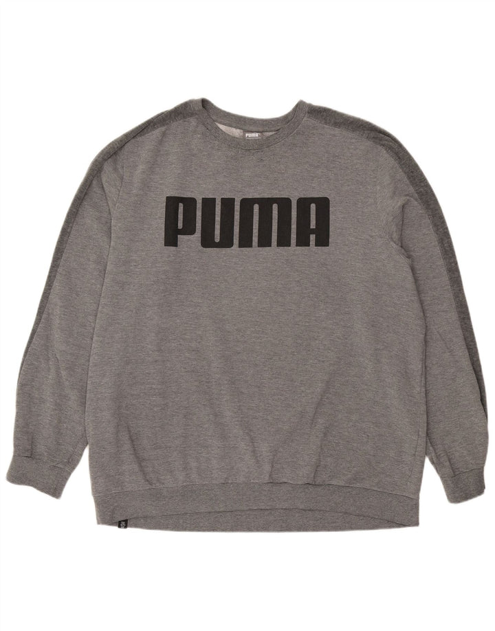 Felpa con grafica PUMA da uomo 2XL in cotone grigio