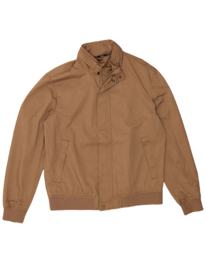 Giubbotto bomber da uomo Zara UK 40 grande poliestere beige