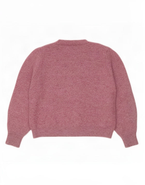 Maglione maglione girocollo da donna Marks & Spencer UK 16 grande rosa screziato