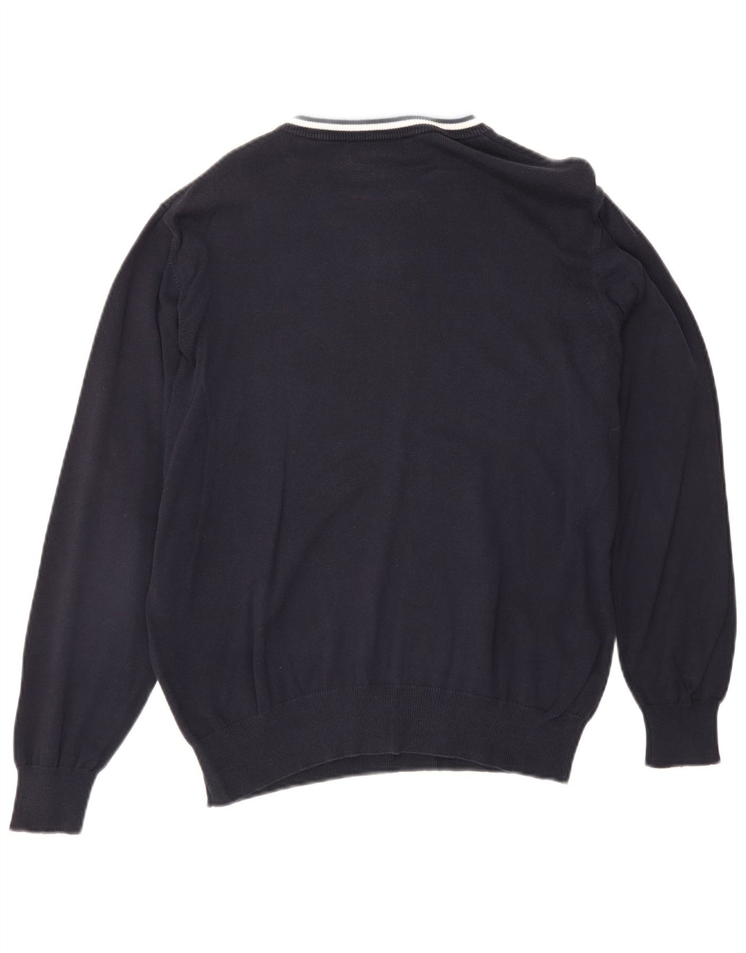 Maglione girocollo da uomo Fred Perry in cotone a righe medie blu navy