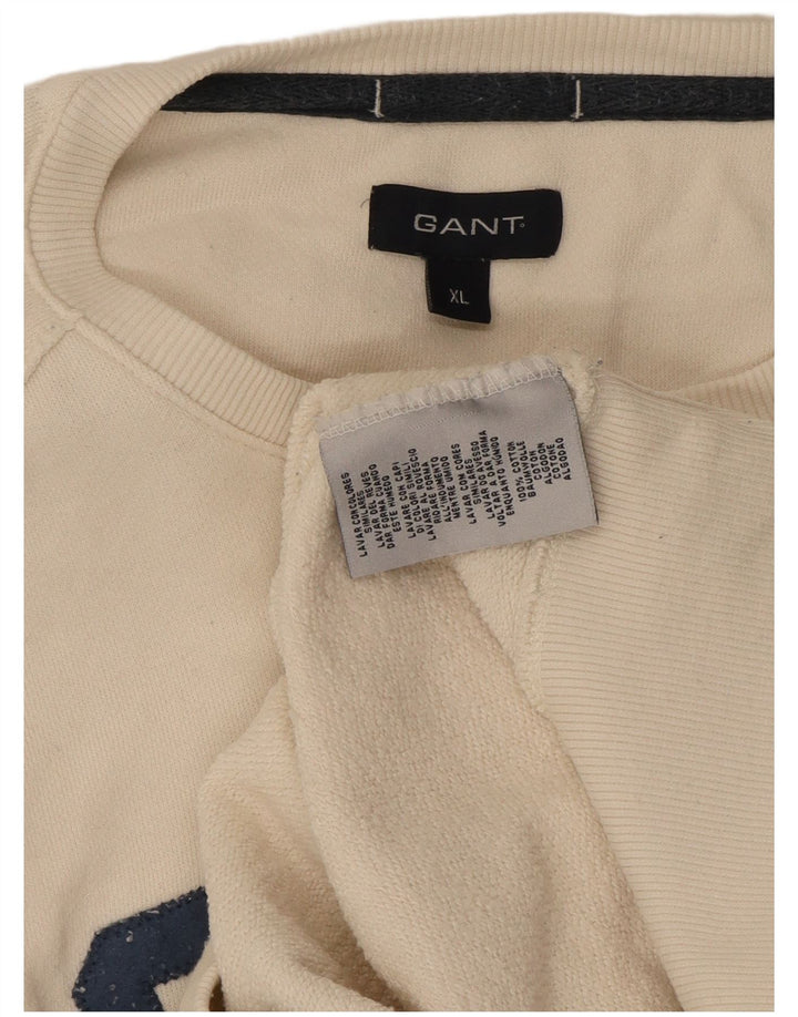 Gant Felpa grafica da uomo Maglione XL Cotone bianco