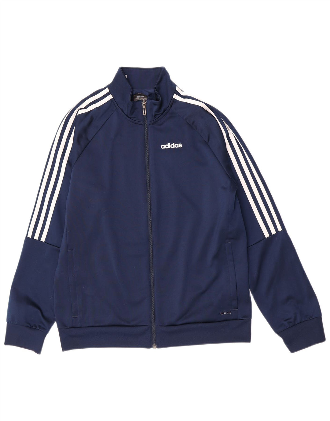 Giacca superiore della tuta Adidas Climalite da ragazzo 13-14 anni in poliestere blu navy
