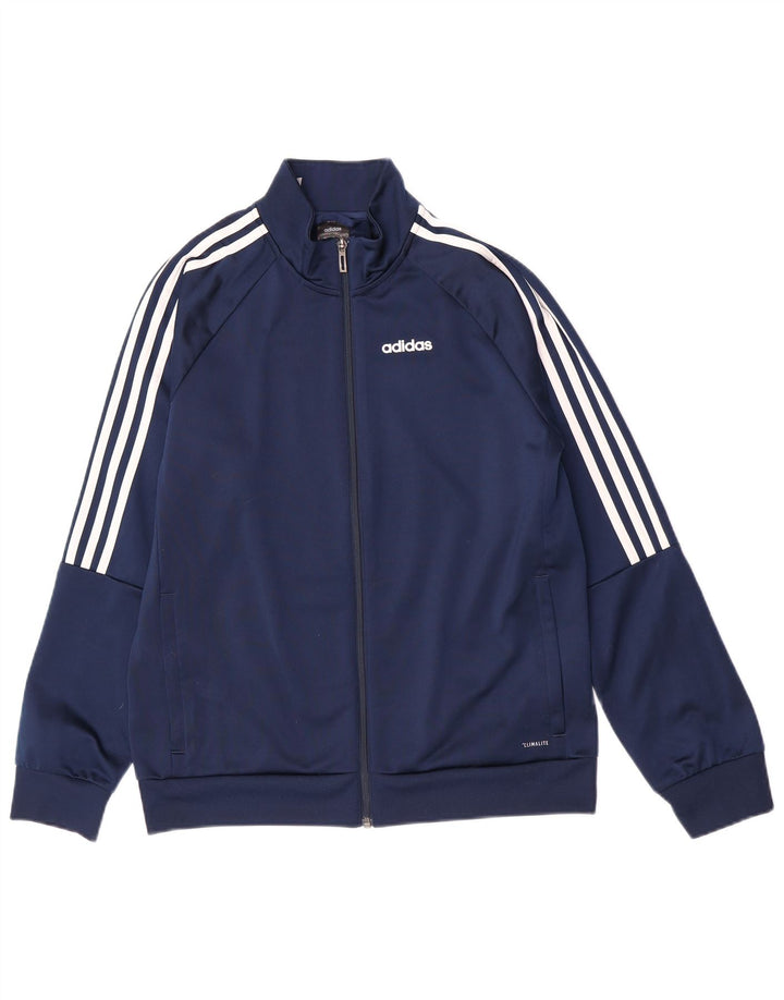 Giacca superiore della tuta Adidas Climalite da ragazzo 13-14 anni in poliestere blu navy