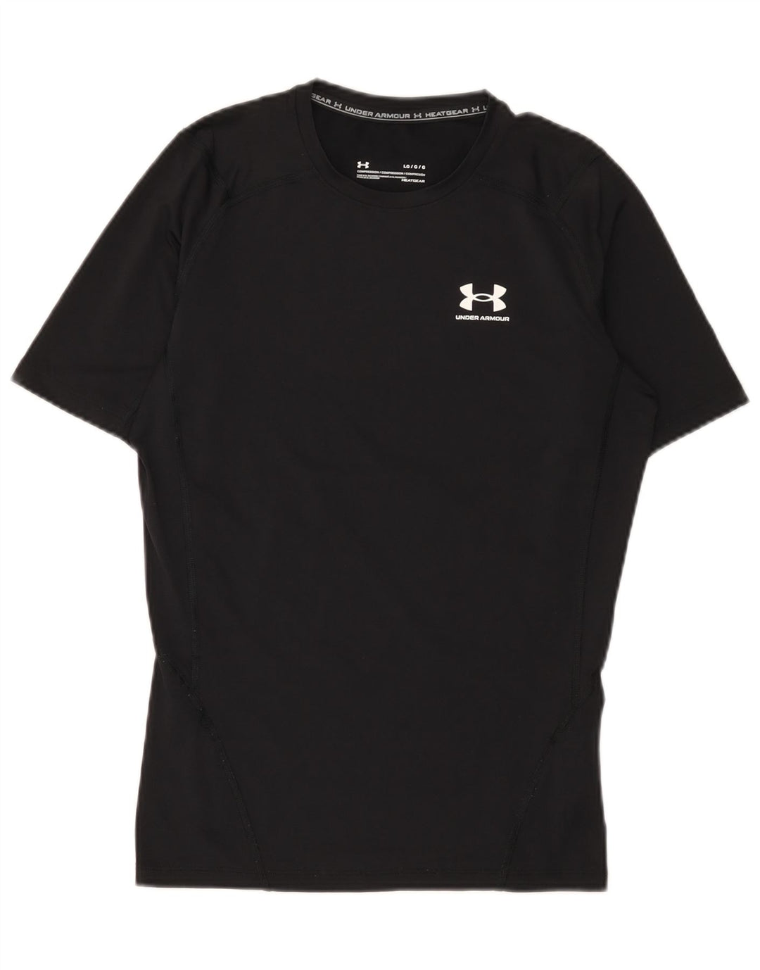 T-shirt a compressione da uomo Under Armour, grande, in poliestere nero