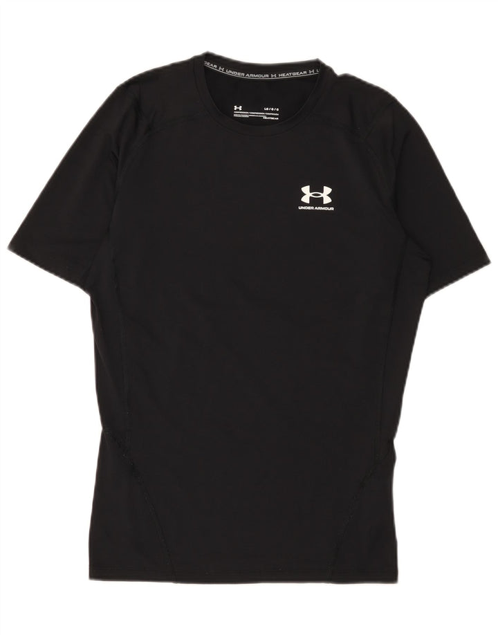 T-shirt a compressione da uomo Under Armour, grande, in poliestere nero