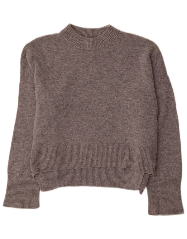 Maglione oversize da donna con collo alto e collo alto Whistles UK 10 piccolo in lana grigia