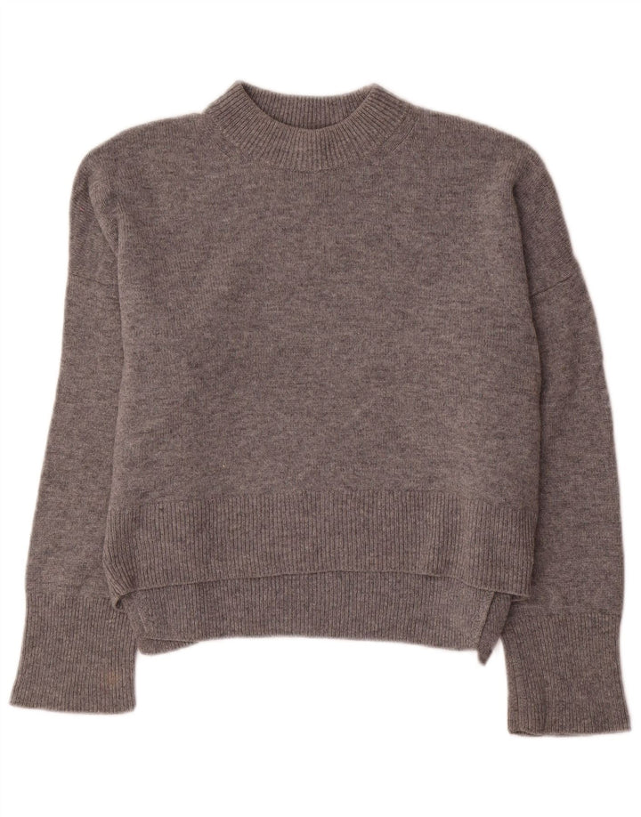 Maglione oversize da donna con collo alto e collo alto Whistles UK 10 piccolo in lana grigia