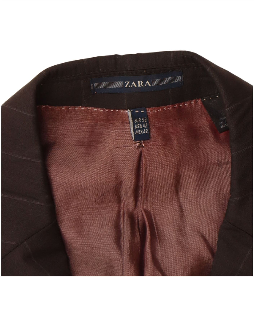 Giacca blazer da uomo a 2 bottoni Zara EU 52 grande lana a righe nere