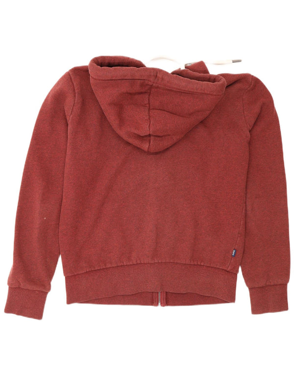 Maglione con cappuccio e zip vestibilità regolare da uomo Superdry piccolo in cotone bordeaux