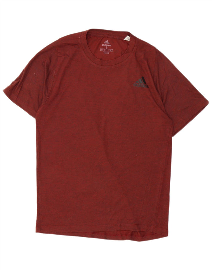 T-shirt Adidas Climalite da uomo piccola marrone chiazzata