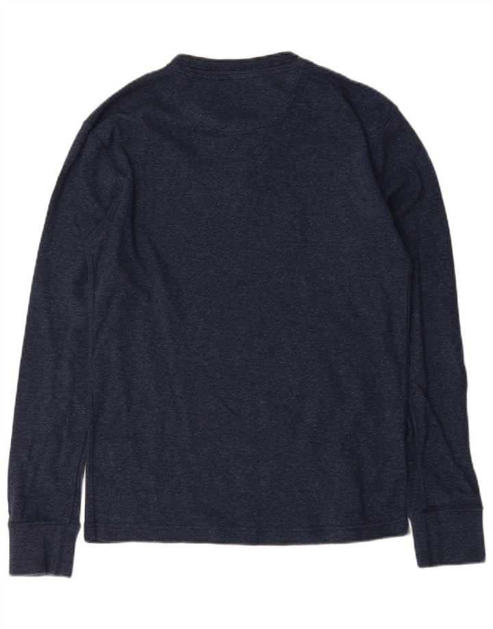 Top da uomo a maniche lunghe Superdry in cotone blu navy medio
