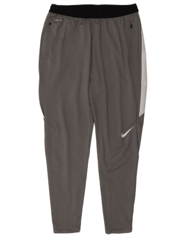 Pantaloni da tuta Nike Dri Fit da uomo, grandi, in poliestere color block grigio