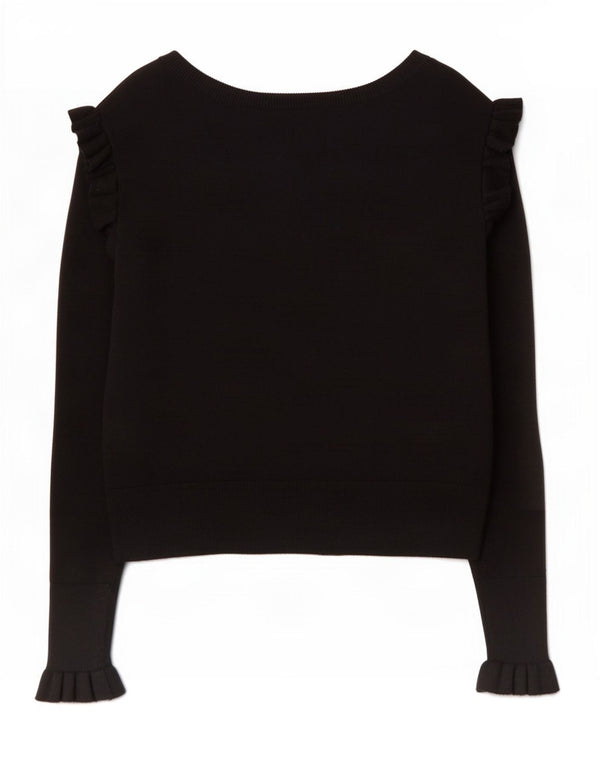 Maglione cardigan da donna Zara UK 10 piccolo in viscosa nera