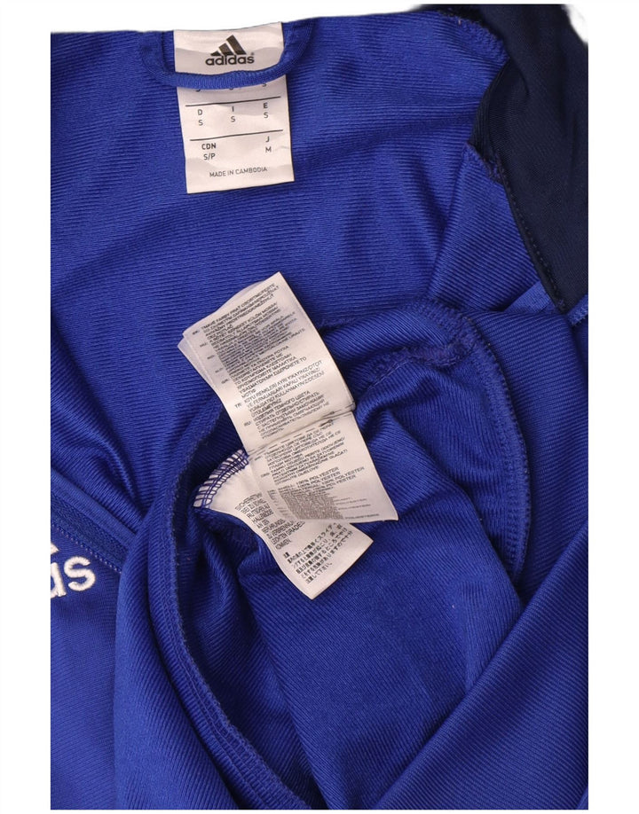 Giacca da ginnastica da uomo con grafica Adidas, giacca piccola in poliestere color block blu