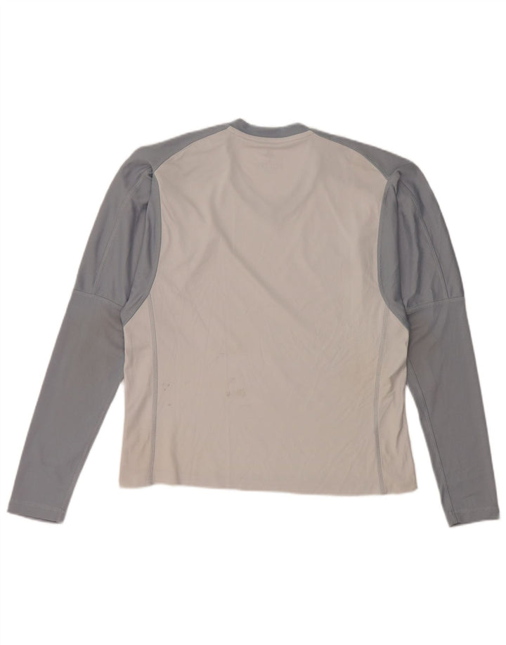 ADIDAS Womens Climalite Oversized Top Long Sleeve UK 10 Small Grey Striped