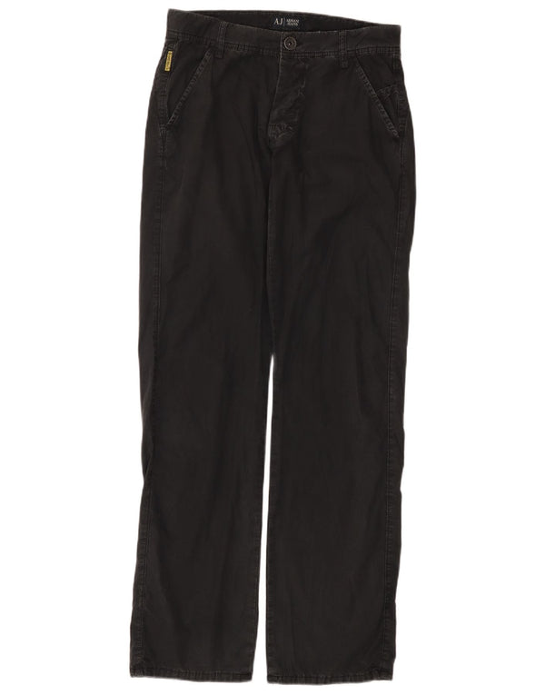 Armani Mens Straight Chino Trousers W31 L33 Navy Blue Cotton