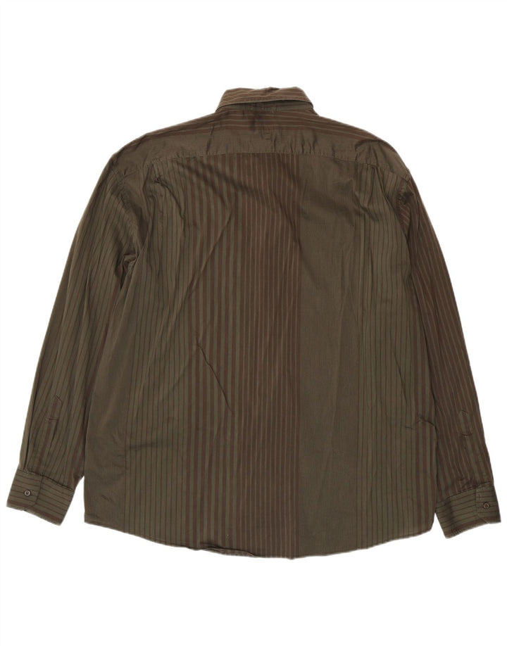 Camicia Uomo Trussardi Jeans 3XL Cotone Rigato Kaki