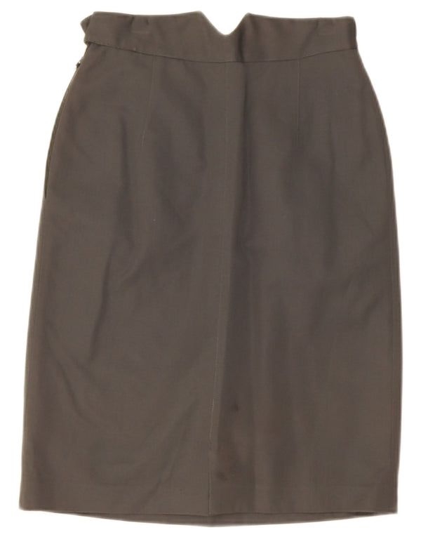 Gonna dritta con ancoraggi da donna Emporio Armani IT 40 Small W26 Lana grigia