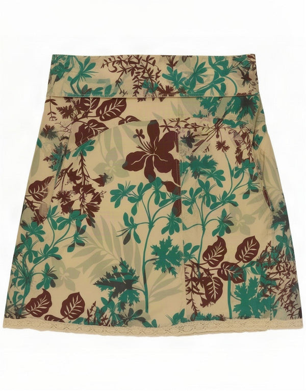Vintage Womens Wrap Skirt Large W34 Green Floral